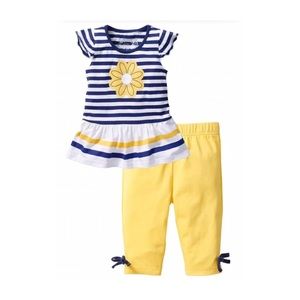 Peplum Striped Shirt & Short Set